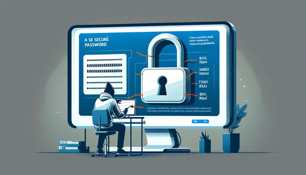 Na obrázku je hacker, ktorý sa marno snaží prelomiť bezpečné heslo. Toto znázorňuje, ako dobré heslo môže ochrániť vaše digitálne údaje pred neoprávneným prístupom.